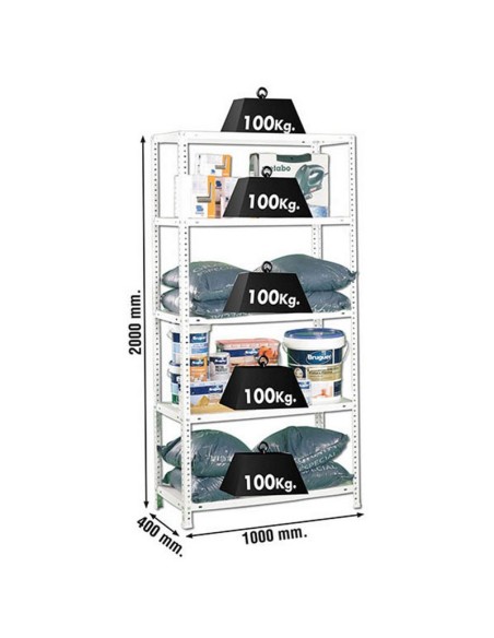 ESTANTERIA COMFORT PLUS 5/400 BLANCO