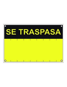 SEÑAL SE TRASPASA  PVC 0,4mm AMARILLO