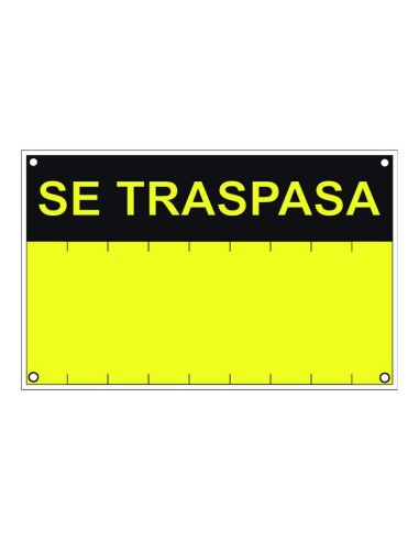 SEÑAL SE TRASPASA  PVC 0,4mm AMARILLO
