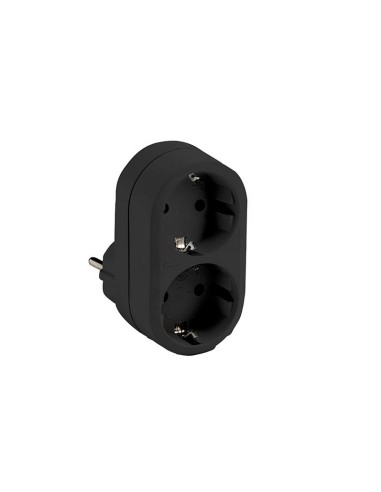 BASE ENCHUFE DOBLE TT NEGRO FAMATEL