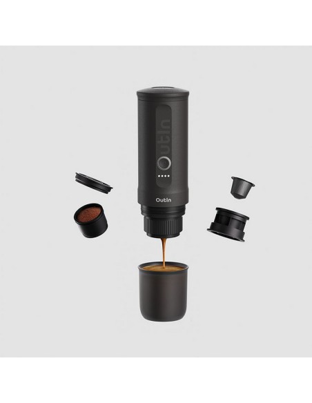 MÁQUINA DE CAFÉ EXPRESO PORTÁTIL GRIS