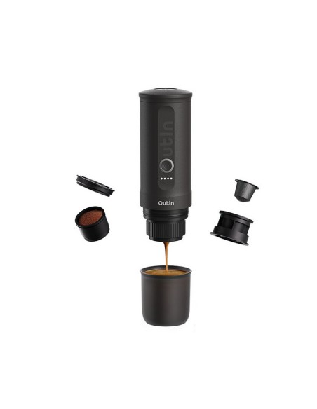 MÁQUINA DE CAFÉ EXPRESO PORTÁTIL GRIS