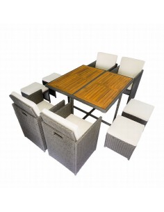 SET CUBO JAVA RATÁN SINTÉTICO 9 PZAS.