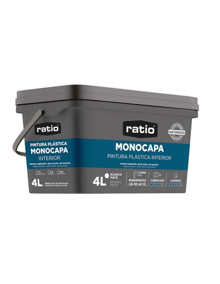 CUBETA MONOCAPA ANTIMOHO RATIO 4 LT