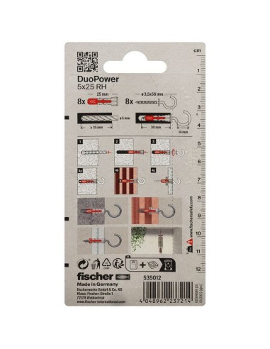 BLISTER DUOPOWER 5X25 RH BL 8 UD.FISCHER