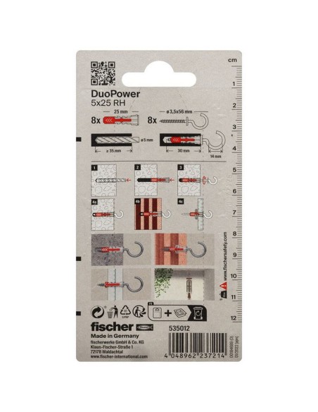 BLISTER DUOPOWER 5X25 RH BL 8 UD.FISCHER