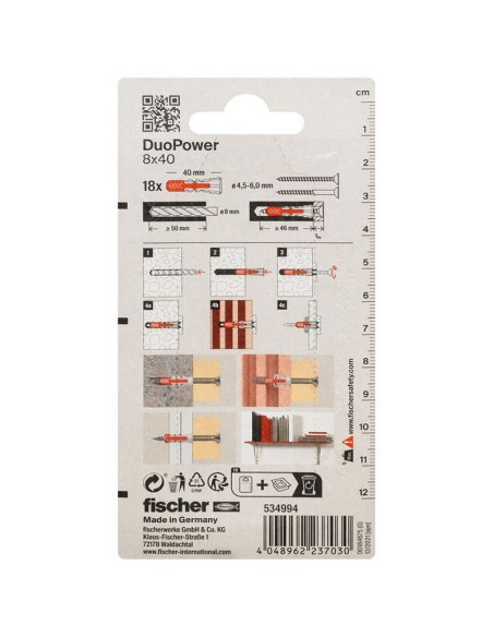 BLISTER DUOPOWER 8X40 BL 18 UD.FISCHER