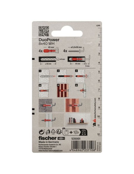 BLISTER DUOPOWER 8X40 WH BL 4 UD.FISCHER