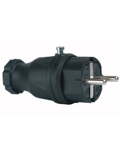 CLAVIJA GOMA 100% 16A 250V NEGRO