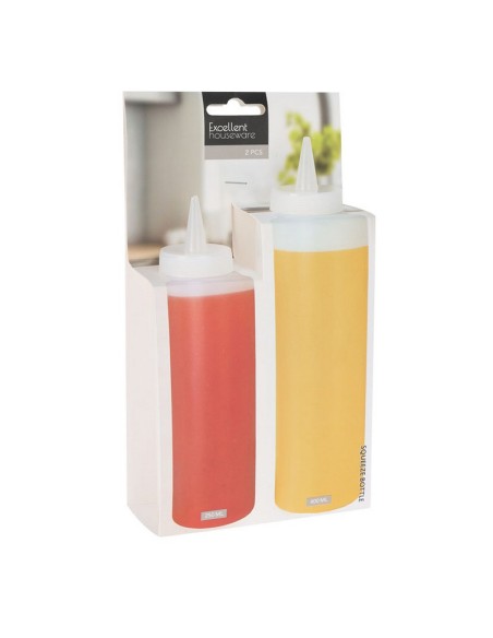JGO. 2 BIBERONES PLASTICO PARA SALSAS