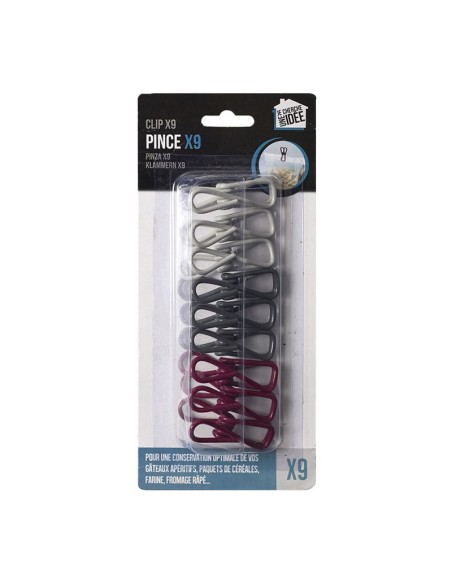 PINZA PARA CERRAR BOLSAS, PACK 9 UNDS.