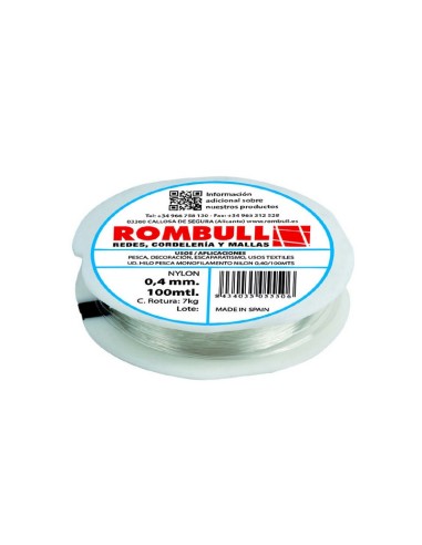 HILO PESCA MONOFASICO NYLON 0,35/100M