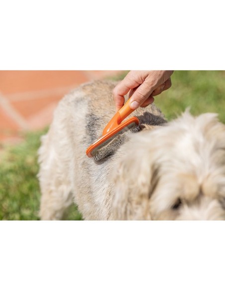 CEPILLO METALICO PERRO PETS CLUB NARANJA