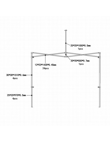 CARPA 3X3X3,20 M PLEGABLE. BLANCA