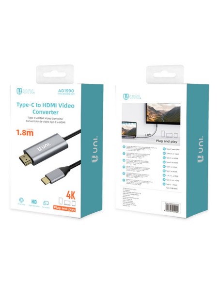 ADAP. 1,8M USBC A HDMI4K UNICO