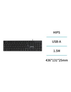 TECLADO CABLE USB NEGRO UNICO