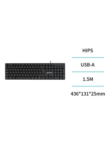 TECLADO CABLE USB NEGRO UNICO