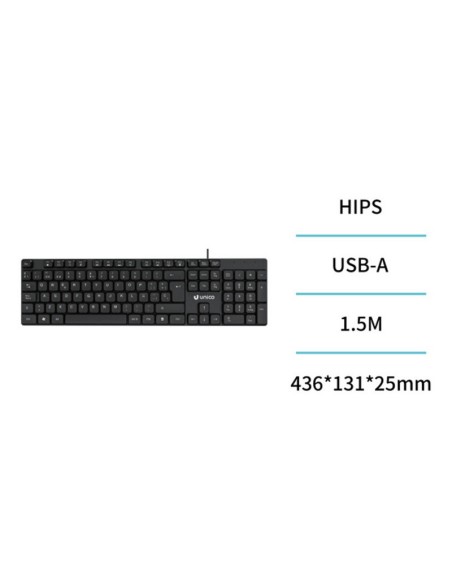 TECLADO CABLE USB NEGRO UNICO