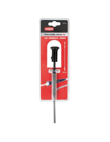 PINZA FLEXIBLE 4 GARRAS+IMAN+LUZ LED RAT