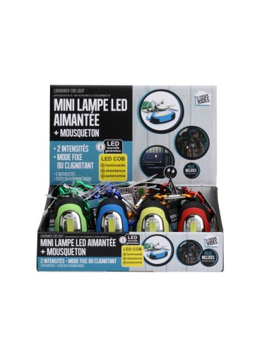 DISPLAY 24UN LAMPARA C/IMAN Y MOSQUETON