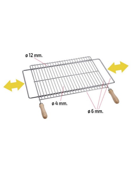 PARRILLA EXTENSIBLE ZINC 50X40 CM