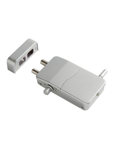 CERRADURA INVISIBLE CON ALARMA. PLATA
