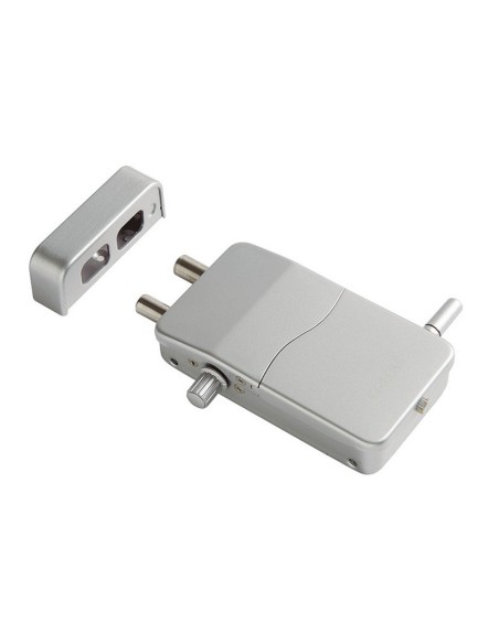 CERRADURA INVISIBLE CON ALARMA. PLATA