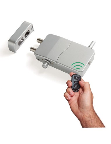 CERRADURA INVISIBLE CON ALARMA. PLATA