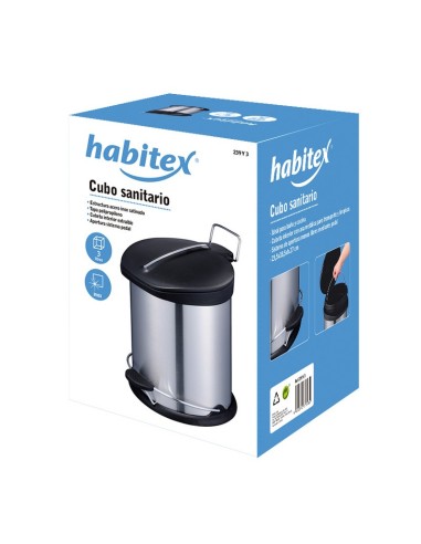 CUBO PEDAL INOX SATIN / PP 5 L. HABITEX