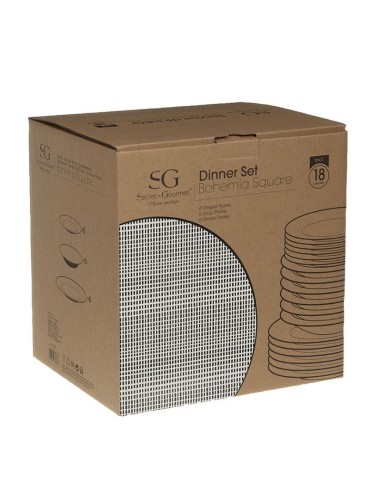 VAJILLA PORCEL. BOHEMIA SQUARE 18 PZS.