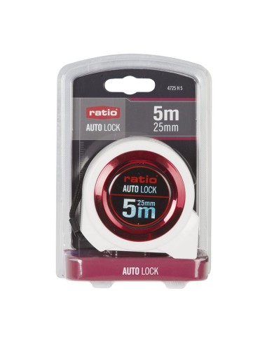 FLEXOMETRO CINTA 25/5 MT.AUTO LOCK RATIO