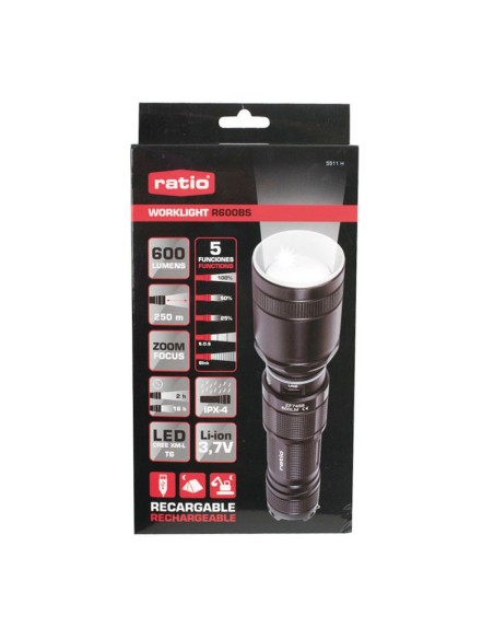 LINTERNA LED CREE 600 LM RECARG. RATIO