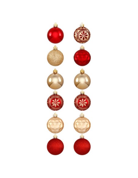 BOLAS 60 MM. X 12 UNIDADES ROJAS/DORADAS