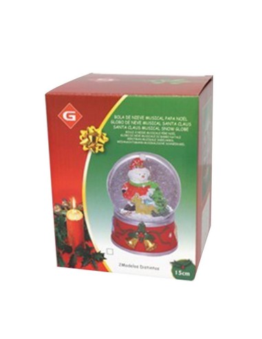 BOLA NIEVE STA CLAUS 10XH.14 CM. SURTIDA
