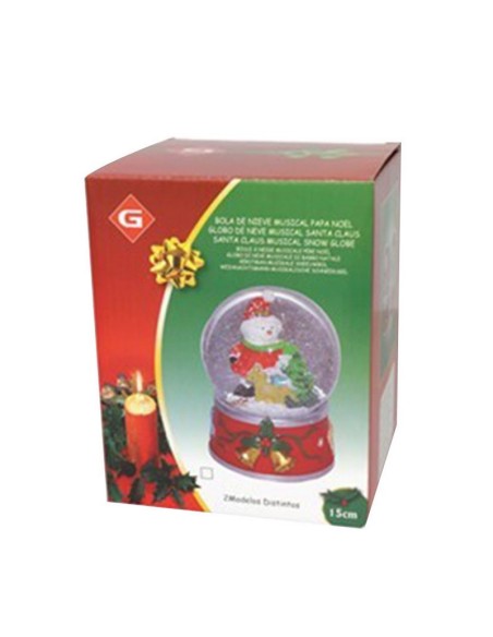 BOLA NIEVE STA CLAUS 10XH.14 CM. SURTIDA