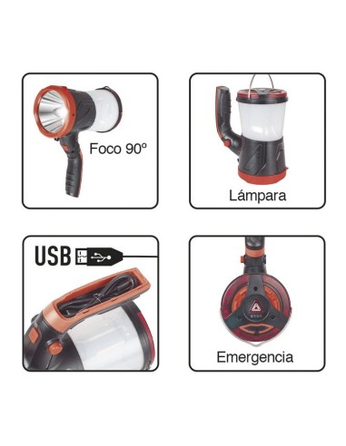 LINTERNA CAMPING+POWER BANK 4EN1 RATIO