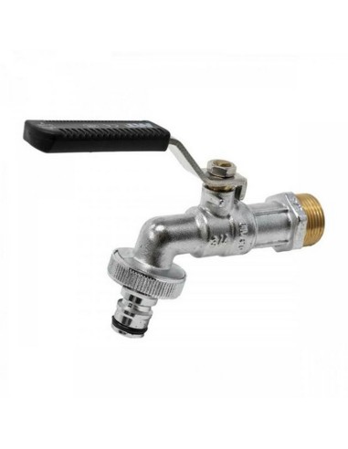 GRIFO CURVO CONEX.RAP. 1/2-3/4" MAN.INOX