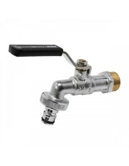 GRIFO CURVO CONEX.RAP. 1/2-3/4" MAN.INOX