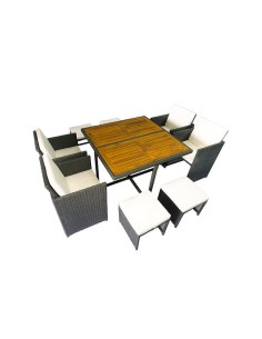 SET CUBO JAVA RATÁN SINTÉTICO 9 PZAS. 2