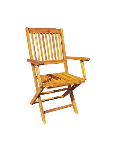 SILLA MADERA ACACIA C/BRAZOS. 2 UDS.