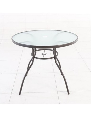 MESA ACERO/VIDRIO Ø 80 CM. BASIC