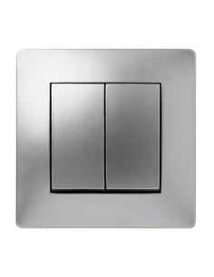 CONMUTADOR DOBLE HABITAT15 10A-250V ALU. 2