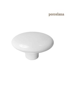 POMO OVALO DE 30 PORCELANA BLANCA