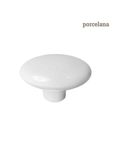 POMO OVALO DE 30 PORCELANA BLANCA