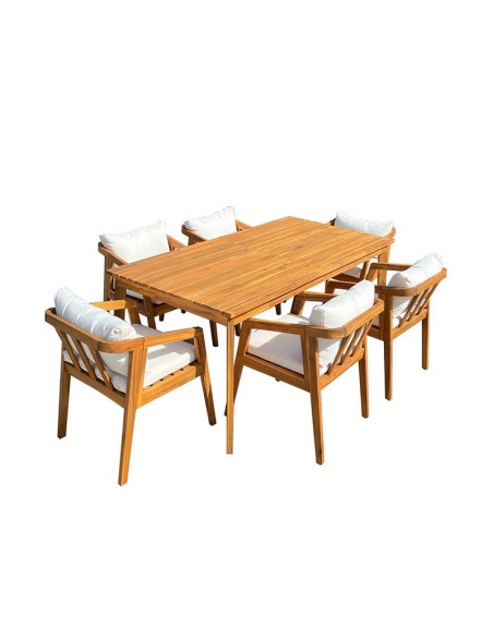 CONJUNTO COMEDOR TERRAZA 7PCS DOM
