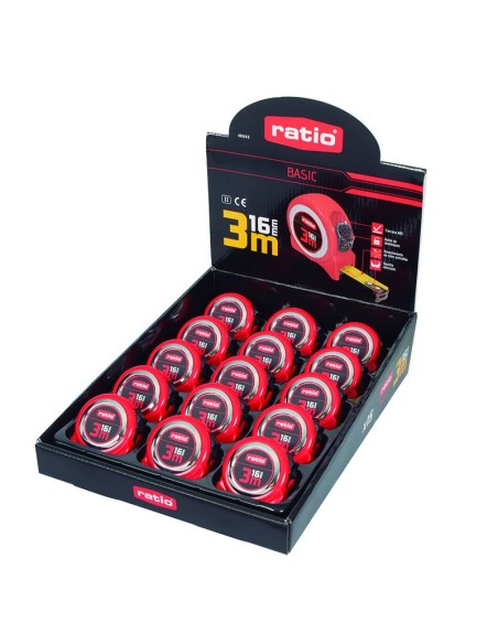 FLEXOMETRO CINTA 16/3 M.DISPLAY 15 PZAS.
