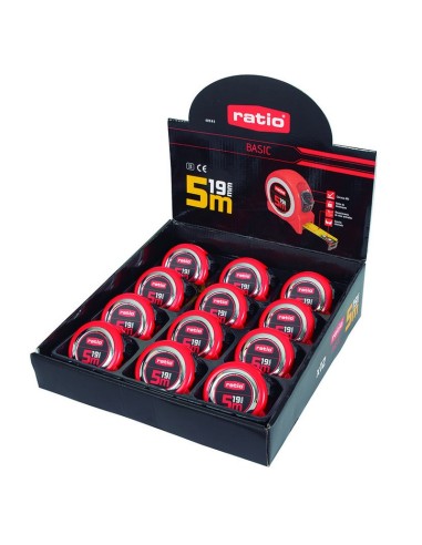 FLEXOMETRO CINTA 19/5 M.DISPLAY 12 PZAS.