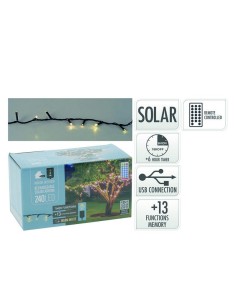GUIRNALDA 240 LED SOLAR 10M. LUZ CALIDA