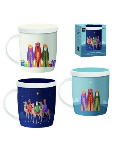 TAZA 350 ML C/FILTRO REYES MAGOS