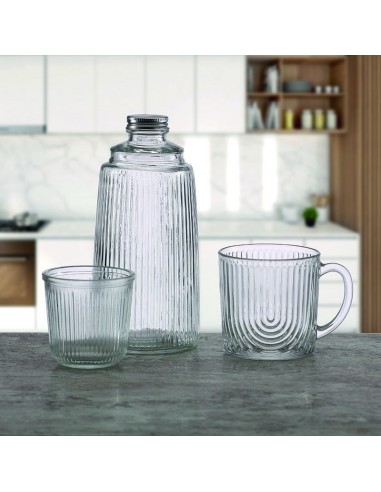 BOTELLA CON VASO CRISTAL